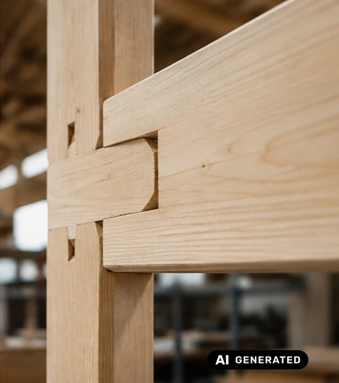 Motiv: Holzverbindung (KI-generiert)